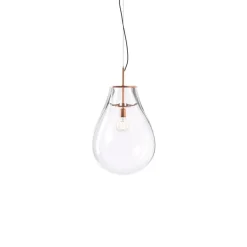 Bomma Tim pendant, small, clear - brushed copper