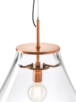 Bomma Tim pendant, small, clear - brushed copper