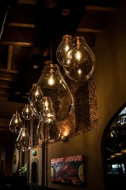 Bomma Tim pendant, small, clear - brushed copper