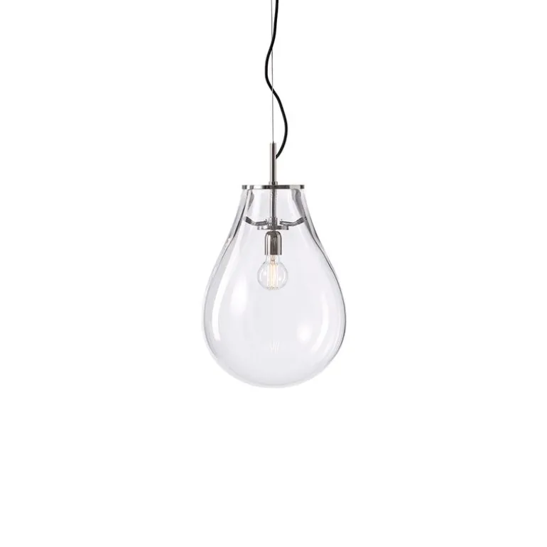Bomma Tim pendant, small, clear - silver