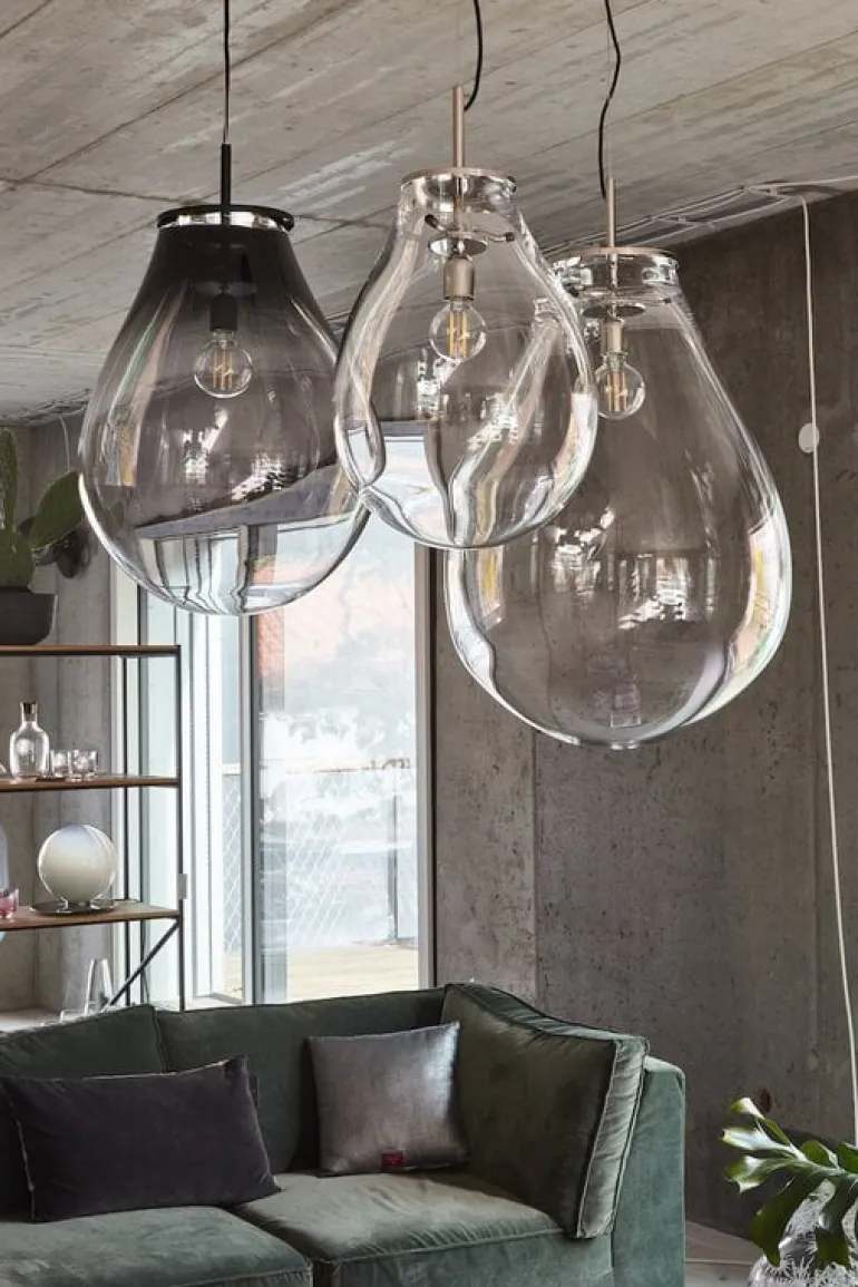 Bomma Tim pendant, small, clear - silver