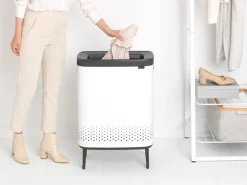 Brabantia Bo Laundry Bin Hi, 2 x 45 L, white