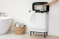 Brabantia Bo Laundry Bin Hi, 2 x 45 L, white