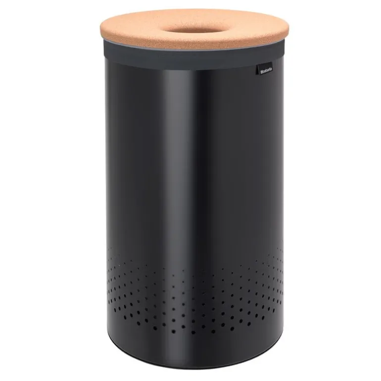 Brabantia Laundry bin 60L, matt black - cork lid