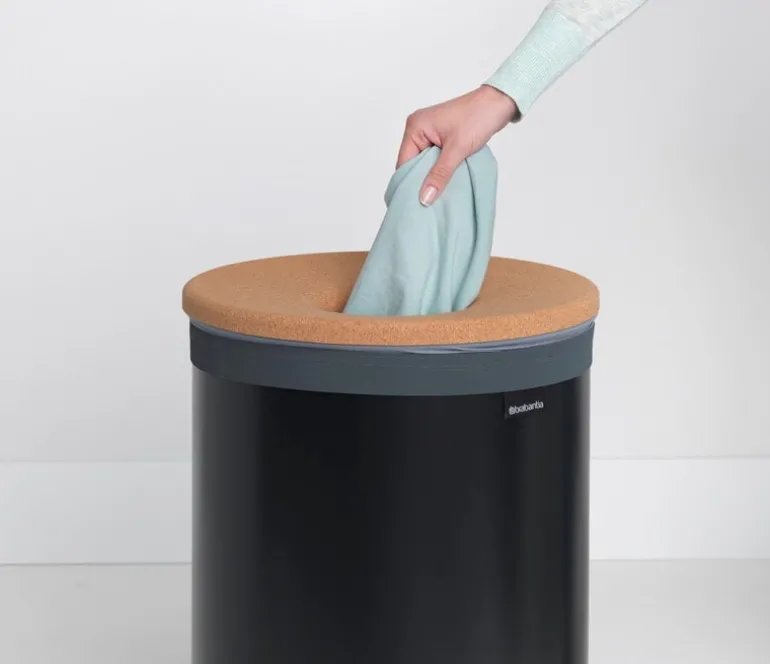 Brabantia Laundry bin 60L, matt black - cork lid