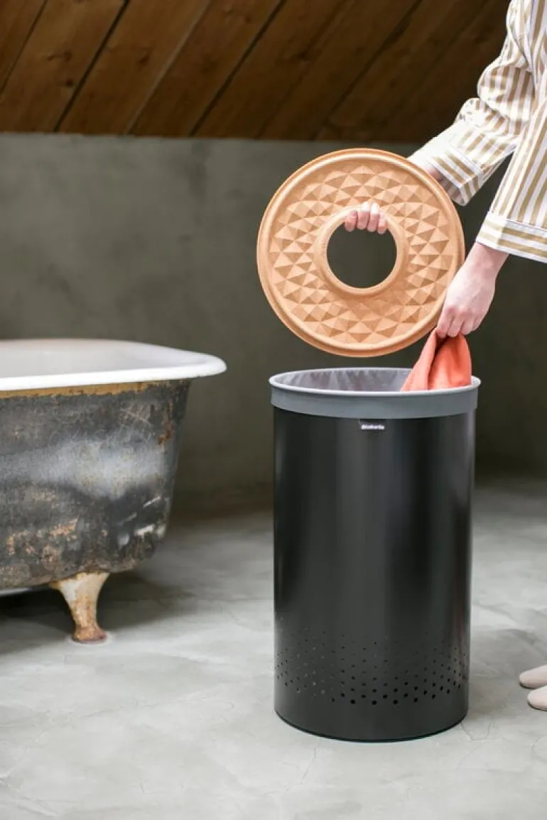 Brabantia Laundry bin 60L, matt black - cork lid