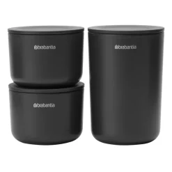 Brabantia ReNew storage pots, 3 pcs, dark grey