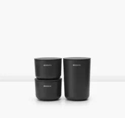 Brabantia ReNew storage pots, 3 pcs, dark grey