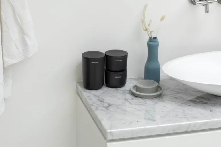 Brabantia ReNew storage pots, 3 pcs, dark grey