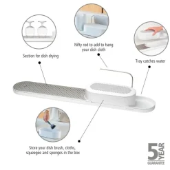 Brabantia SinkStyle organiser and drying tray, Mineral Infinite white