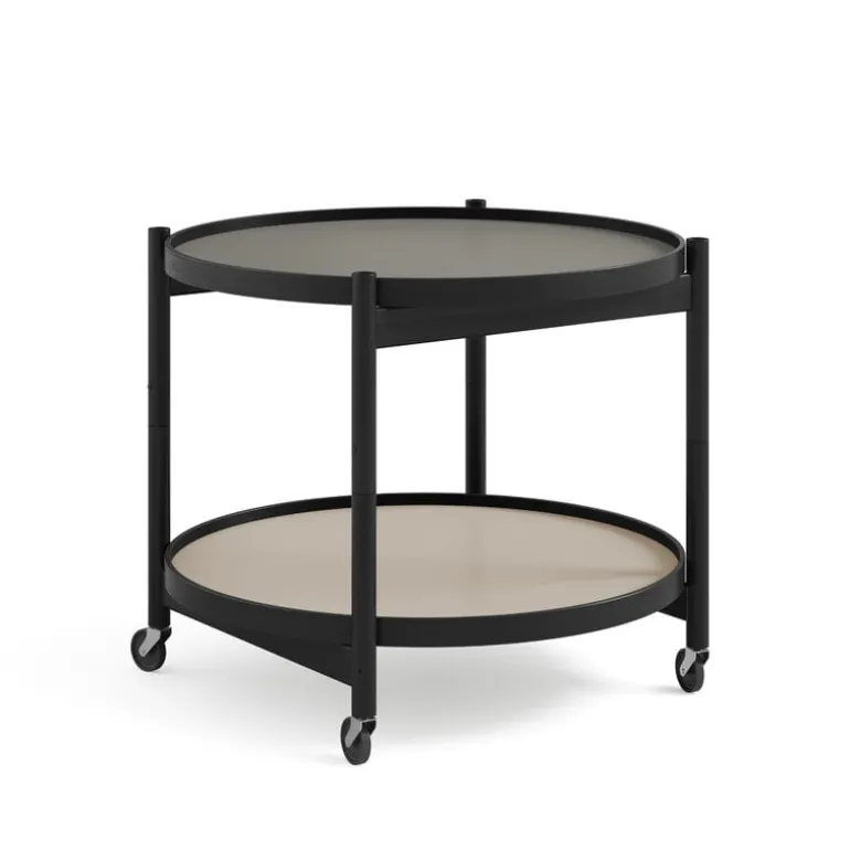 Brdr. Krüger Bølling tray table 60 cm, black lacquered beech - stone