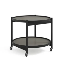 Brdr. Krüger Bølling tray table 60 cm, black lacquered beech - stone