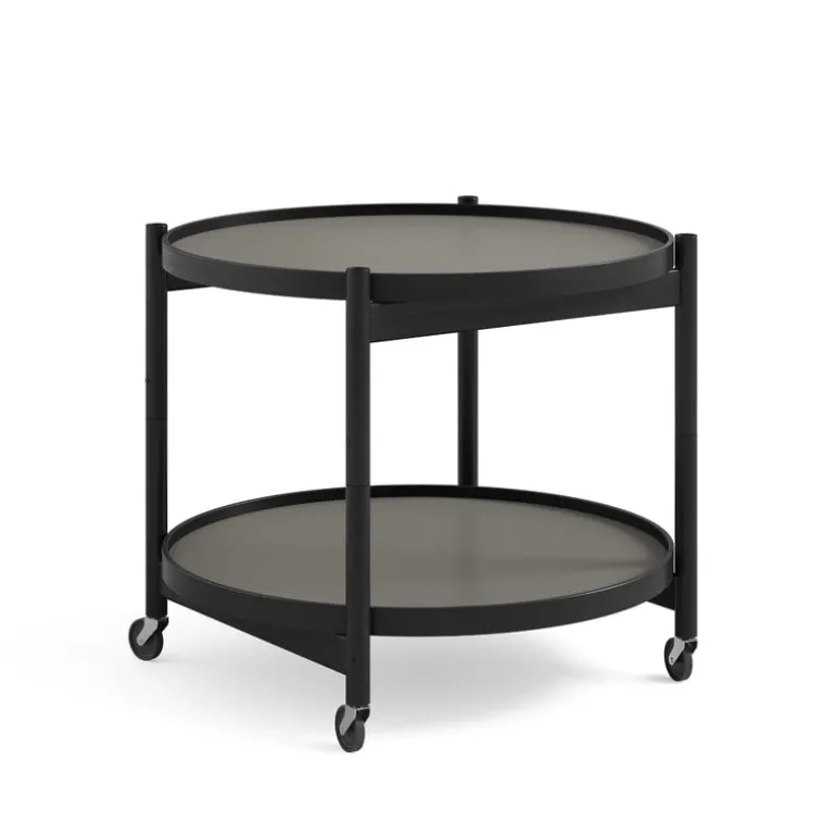 Brdr. Krüger Bølling tray table 60 cm, black lacquered beech - stone