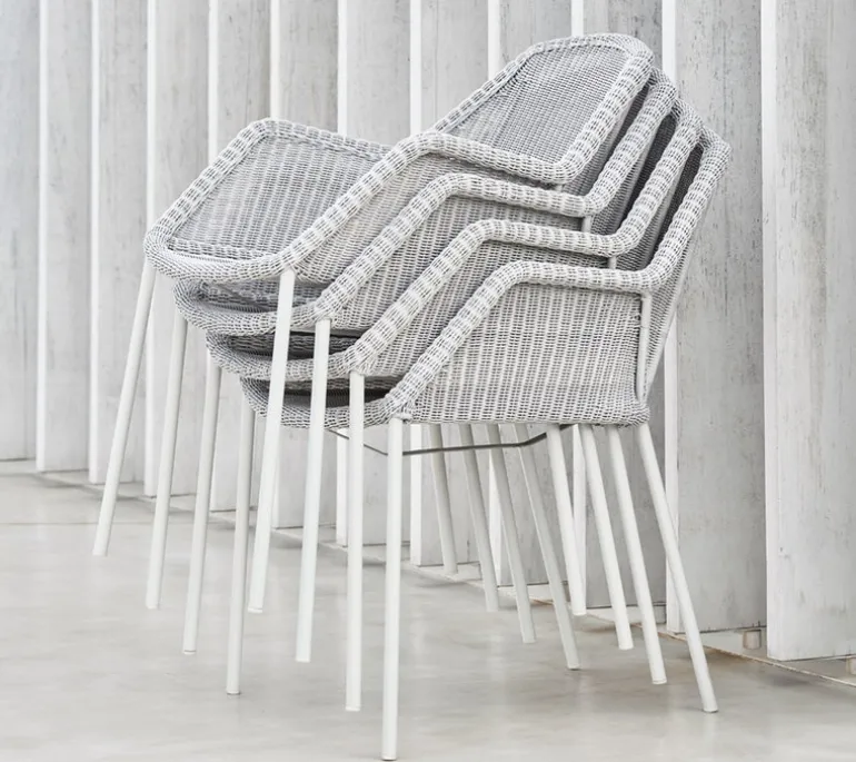 Cane-line Breeze dining chair, stackable, white grey