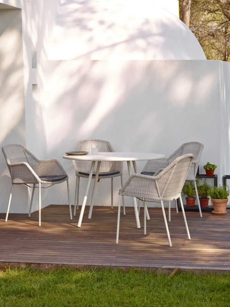 Cane-line Breeze dining chair, stackable, white grey