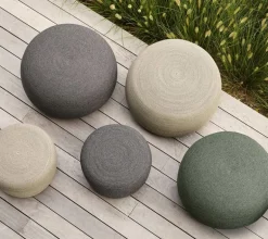 Cane-line Circle footstool, large, round, taupe