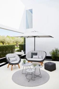 Cane-line Cube footstool, dark grey