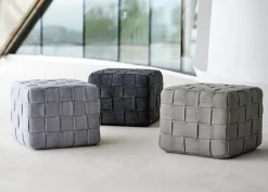Cane-line Cube footstool, light grey