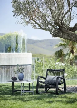 Cane-line Curve lounge chair, lava grey