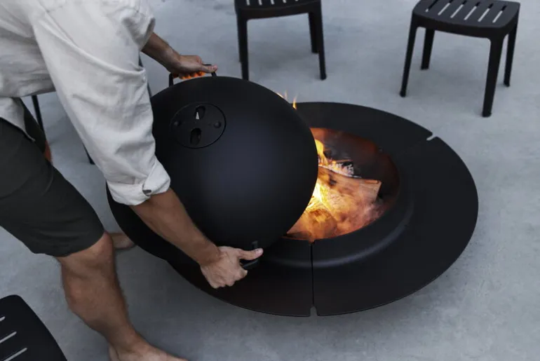 Cane-line Ember fire pit, large, black