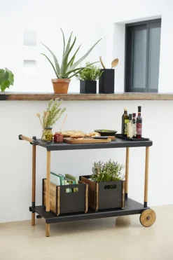 Cane-line Frame trolley, teak - lava grey