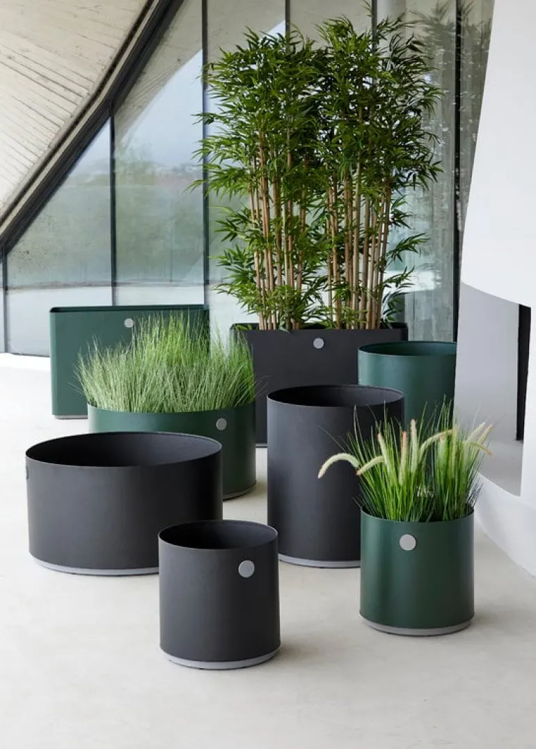 Cane-line Grow planter, medium, lava grey