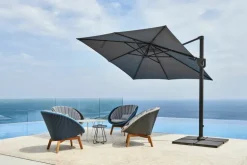 Cane-line Hyde Luxe parasol, with tilt, anthracite - concrete
