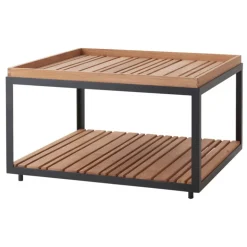 Cane-line Level coffee table, large, teak - lava grey
