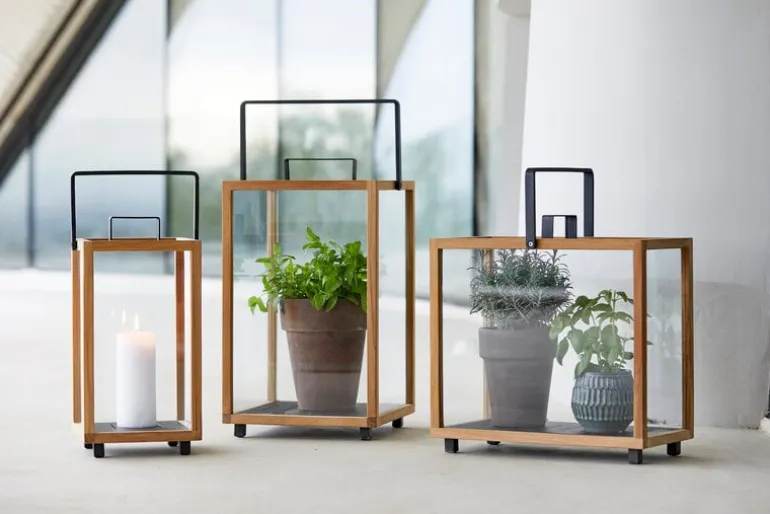 Cane-line Lighthouse lantern, small, teak - lava grey