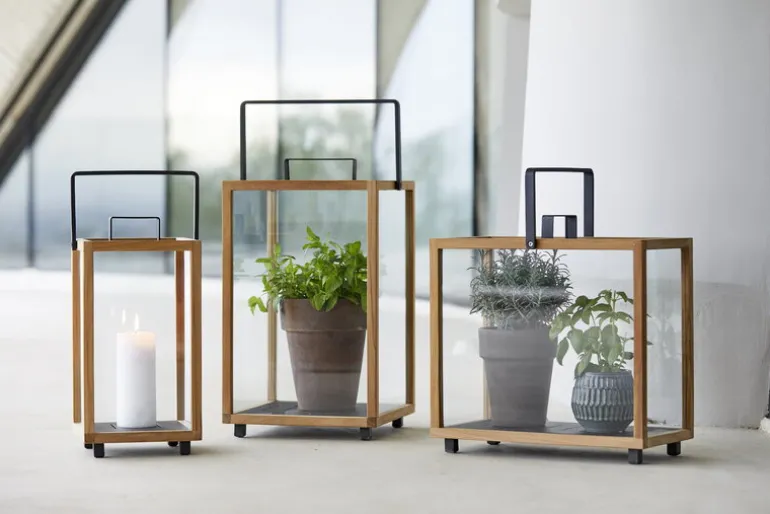 Cane-line Lighthouse lantern, large, teak - lava grey