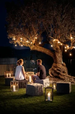 Cane-line Lighthouse lantern, large, teak - lava grey