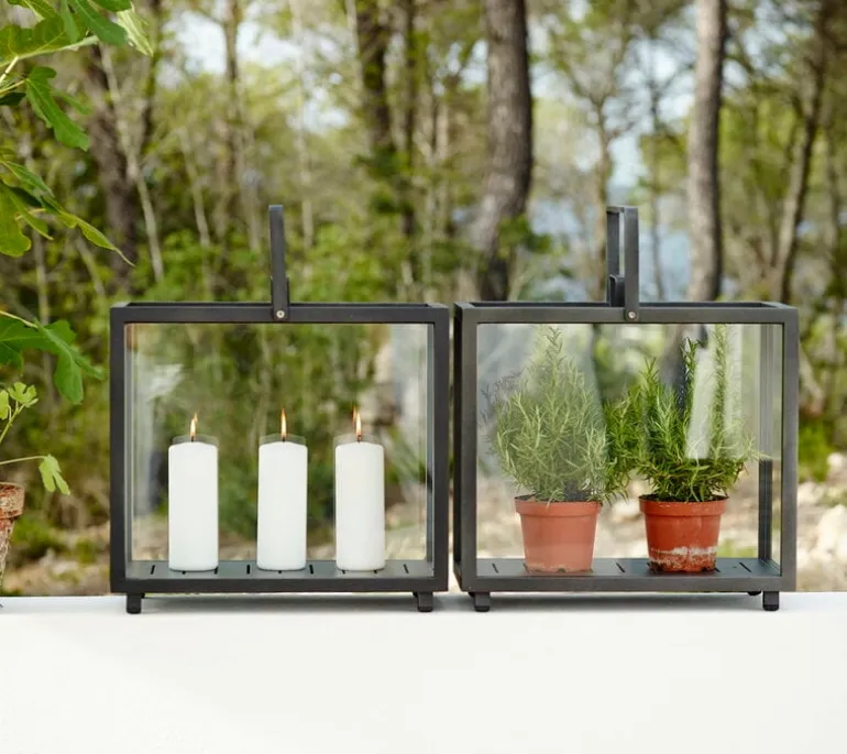 Cane-line Lighthouse lantern, rectangular, dark grey