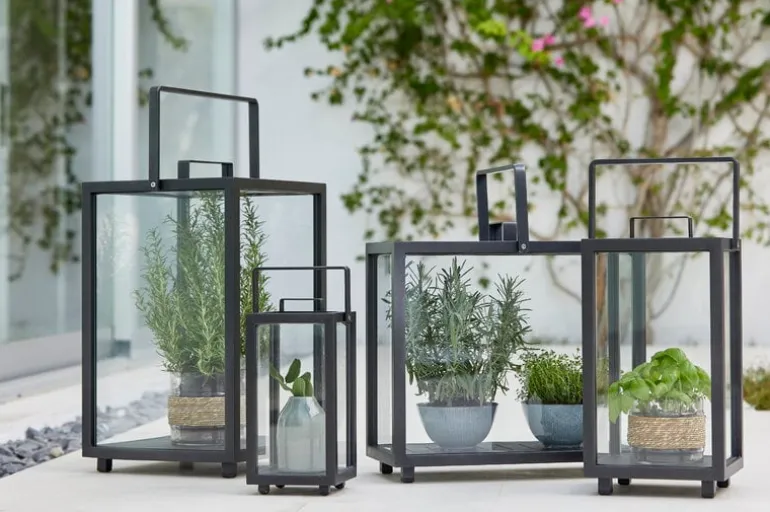 Cane-line Lighthouse lantern, rectangular, dark grey