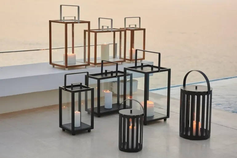 Cane-line Lighthouse lantern, rectangular, dark grey