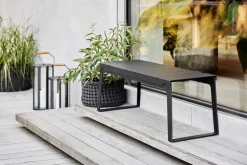 Cane-line Lightlux lantern with teak handle, S, lava grey