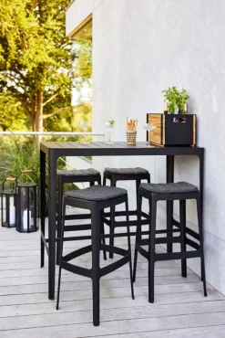 Cane-line Lightlux lantern with teak handle, S, lava grey