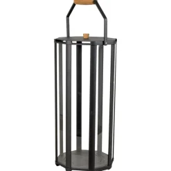 Cane-line Lightlux lantern with teak handle, L, lava grey