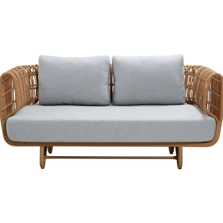 Cane-line Nest 2-seater sofa, natural - light grey
