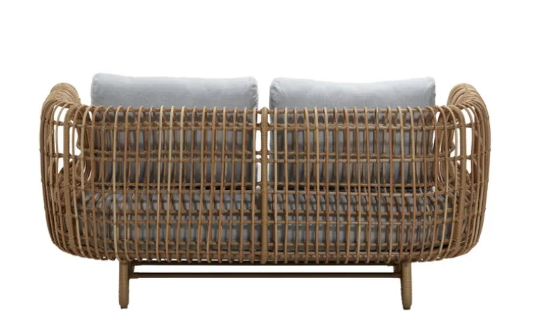 Cane-line Nest 2-seater sofa, natural - light grey