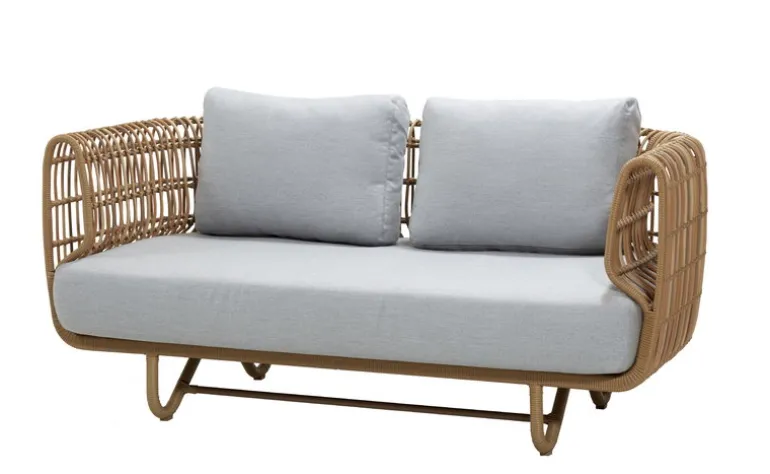 Cane-line Nest 2-seater sofa, natural - light grey