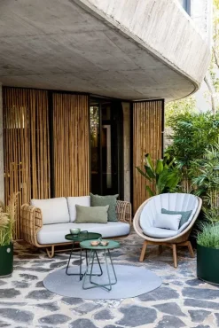 Cane-line Nest 2-seater sofa, natural - light grey