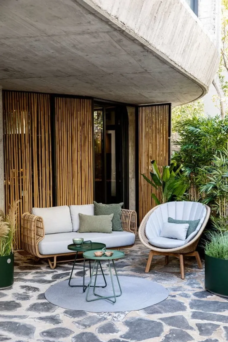 Cane-line Nest 2-seater sofa, natural - light grey