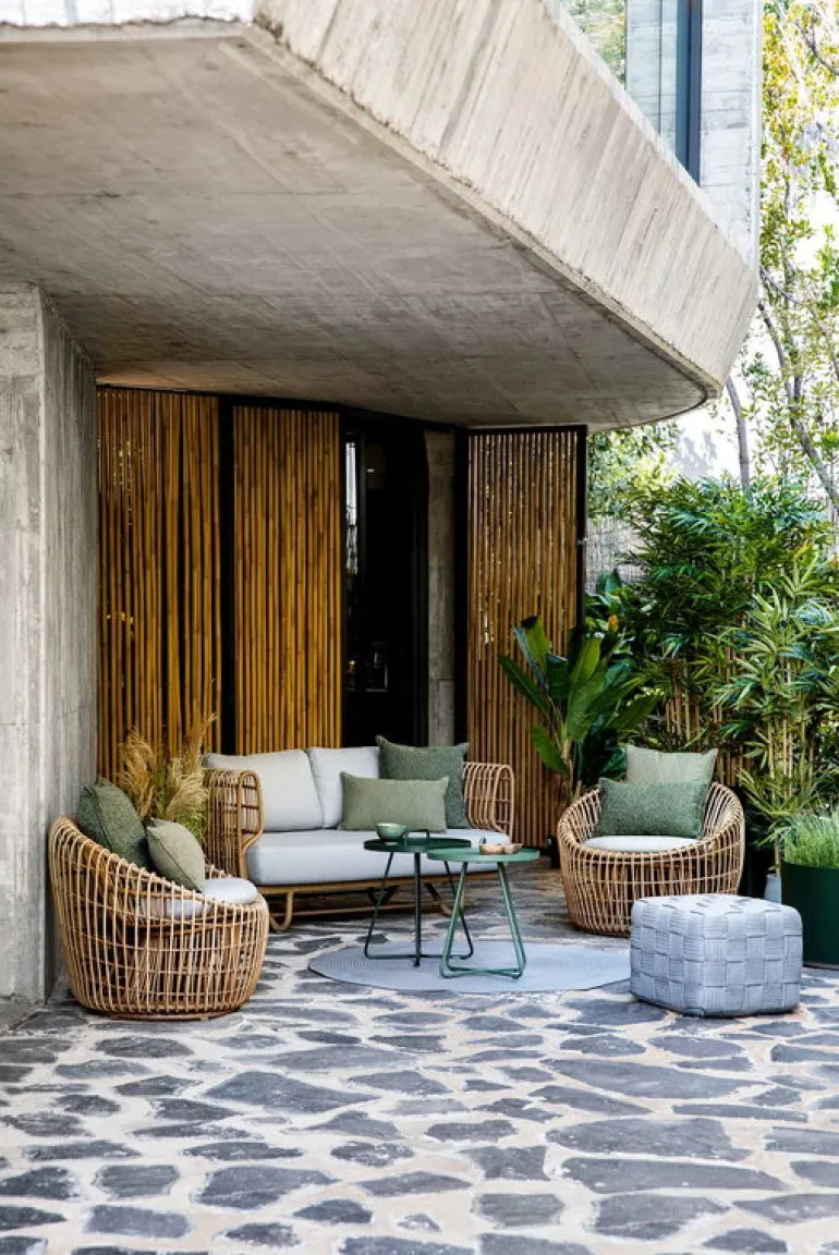 Cane-line Nest 2-seater sofa, natural - light grey