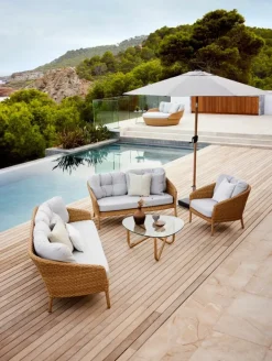 Cane-line Ocean 3-seater sofa, large, natural - white grey