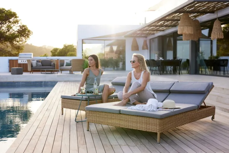 Cane-line On-the-move table, small, dusty green