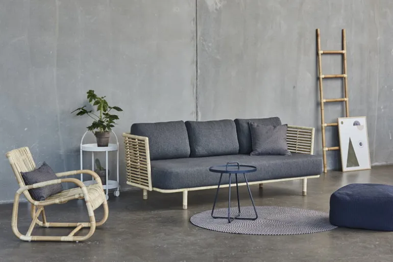 Cane-line On-the-move table, small, dark blue