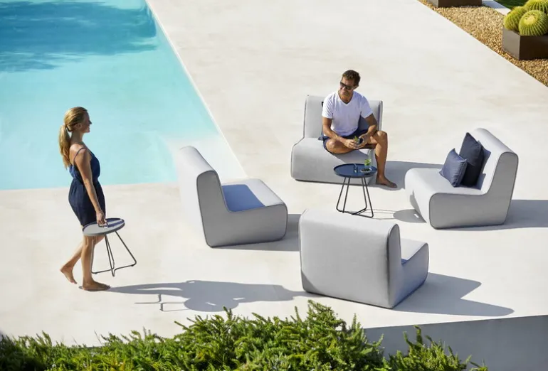 Cane-line On-the-move table, small, dark blue