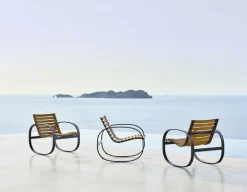 Cane-line Parc rocking chair, teak - lava grey