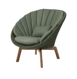 Cane-line Peacock lounge chair, teak - dark green