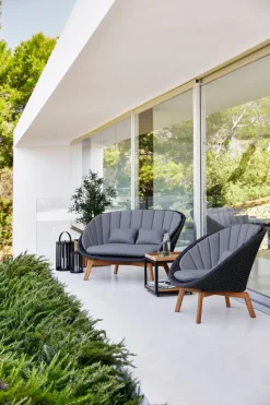 Cane-line Peacock lounge chair cushion set, grey